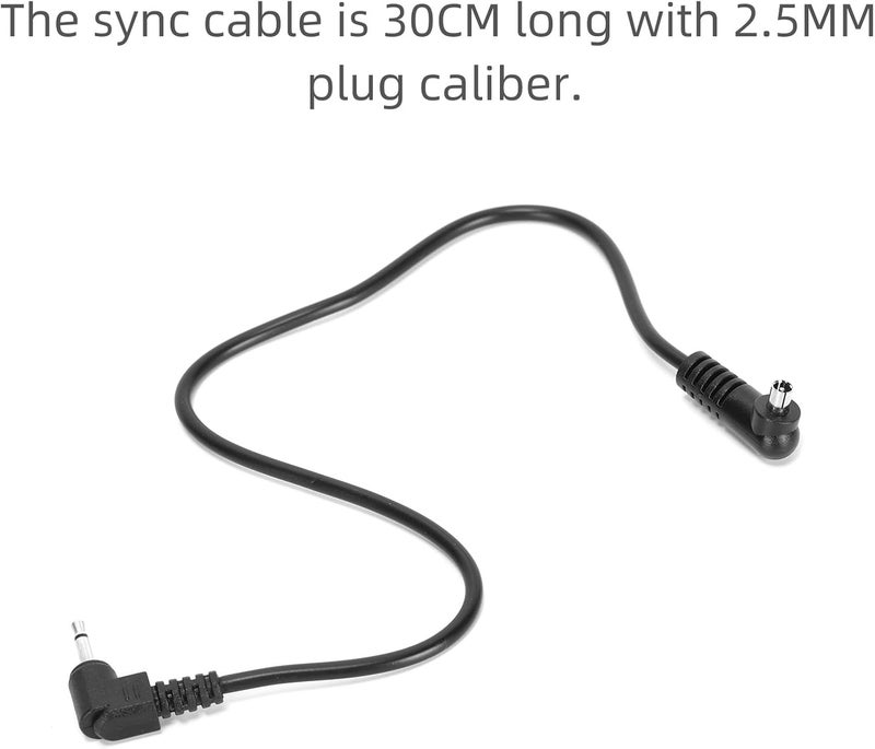 Ruimou 2Pcs 2.5mm Plug to Male Flash PC Sync Cord Cable 30cm for Outdoor/Studio Photography - Image 3